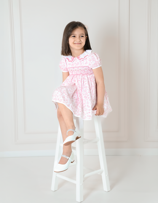 ALICE FLORAL HAND-SMOCKED DRESS