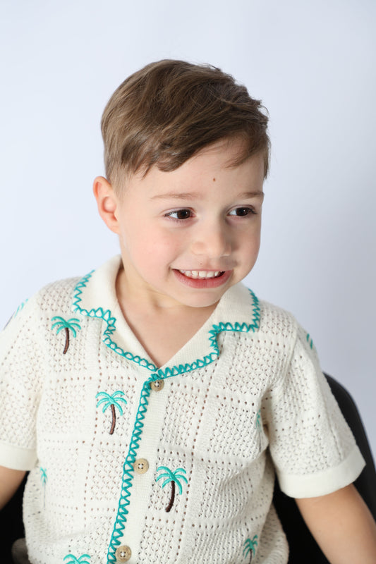 CAPRI PALM CROCHET SHIRT