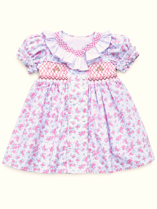 CHARLOTTE DOUBLE-BREASTED SMOCKED DRESS