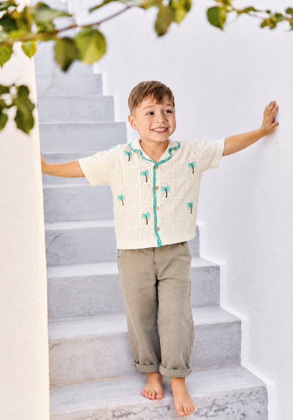 CAPRI PALM CROCHET SHIRT