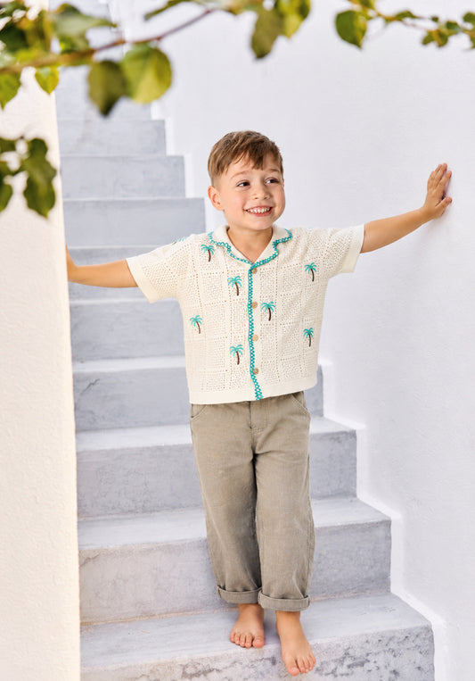 CAPRI PALM CROCHET SHIRT